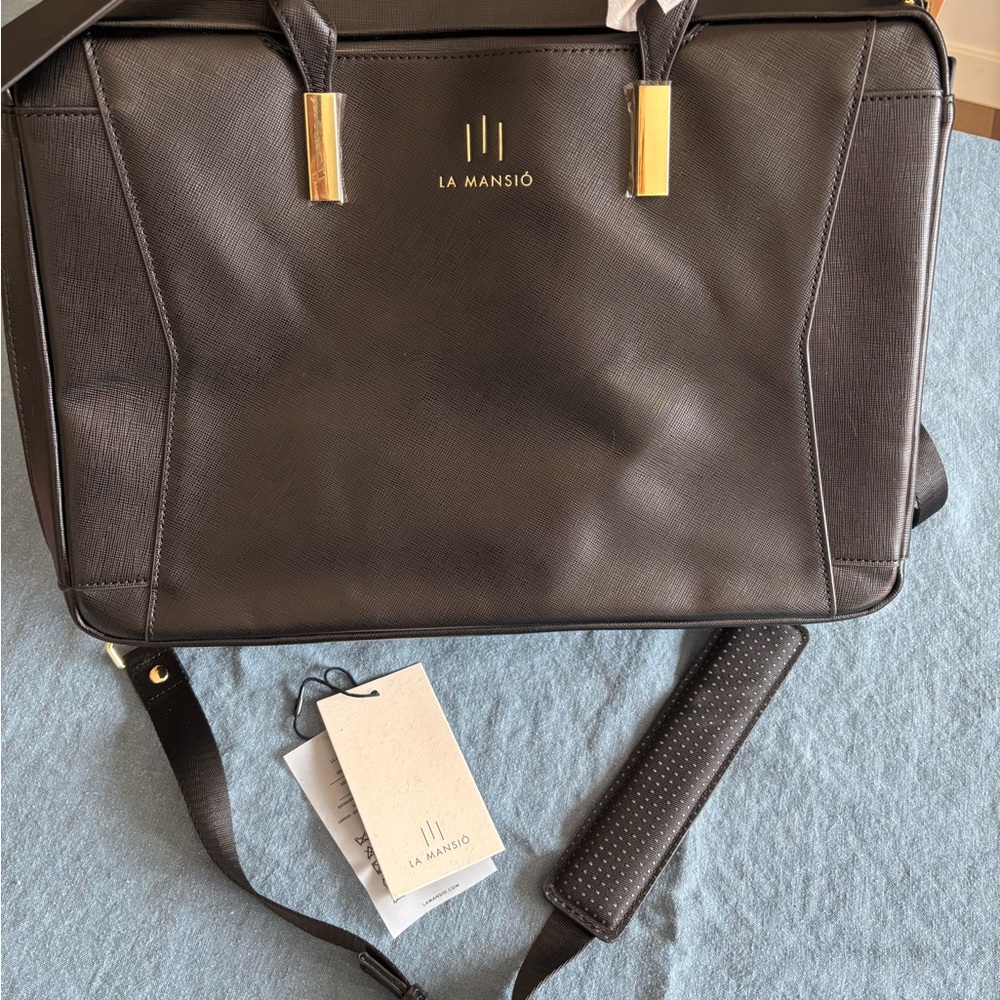 La Mansio One - Black Leather Work Bag